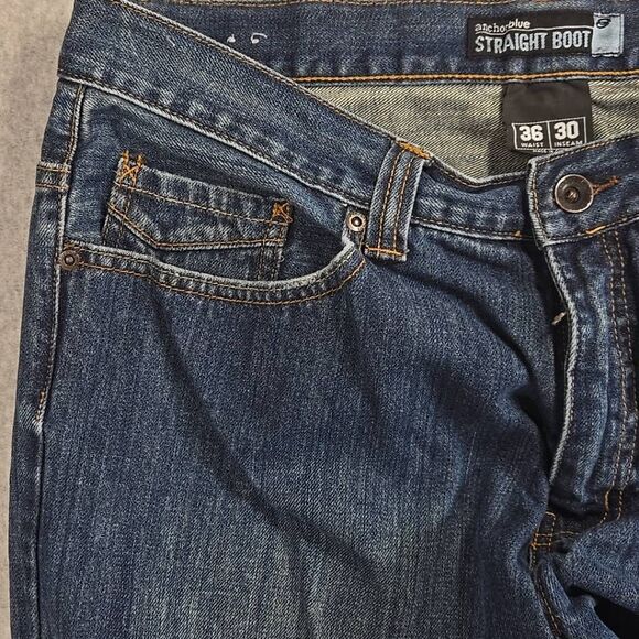 Anchor Blue Straight Boot Jeans Baggy Y2K 36x30 Wide Leg - Picture 5 of 11